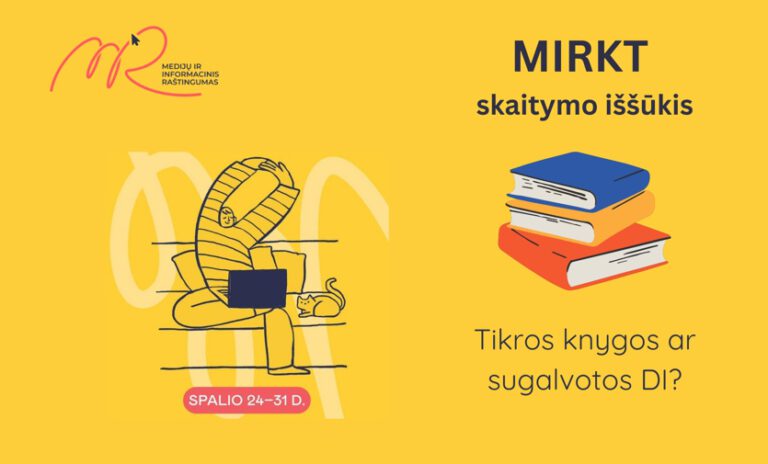 MIRKT savaitės 2024 skaitymo iššūkis: tikra ar DI knyga?